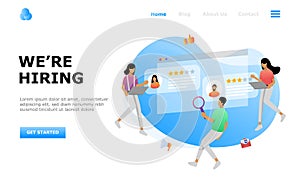 Job Hiring and Online Recruitment Vector Illustration Concept, Suitable for web landing page, ui,  mobile app, editorial design, f