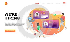 Job Hiring and Online Recruitment Vector Illustration Concept, Suitable for web landing page, ui,  mobile app, editorial design, f