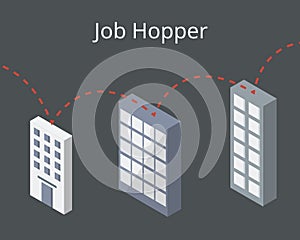 Job hopper who often move or change job vector