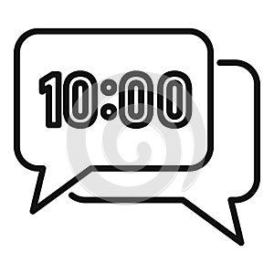 Job hour chat icon outline vector. Work time