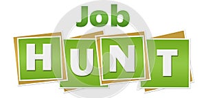 Job Hunt Green Squares Text