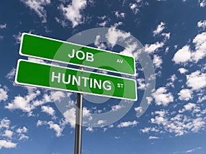 Job hunting street sign