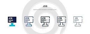 Job icon in different style vector illustration. two colored and black job vector icons designed in filled, outline, line and