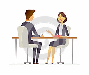 Job interview - cartoon people character isolated illustration