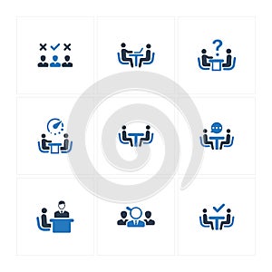 Job Interview Icons - Blue Version