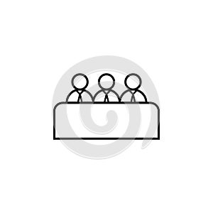 job interview line icon. Element of head hunting icon for mobile concept and web apps. Thin line job interview icon can be used fo