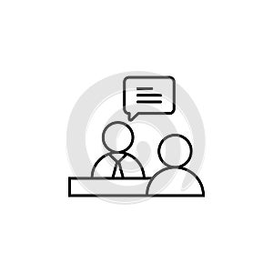 job interview line icon. Element of head hunting icon for mobile concept and web apps. Thin line job interview icon can be used fo