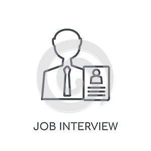 job interview linear icon. Modern outline job interview logo con
