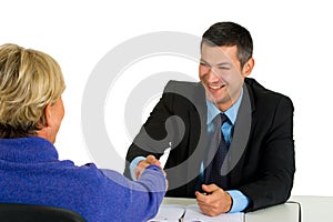 Job interview with man and woman