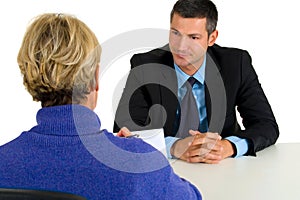 Job interview with man and woman