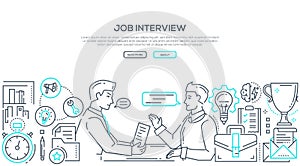 Job interview - modern line design style illustration