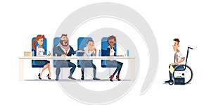 Job Interview and Recruiting. Vector Illustration.