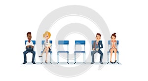 Job Interview and Recruiting. Vector Illustration.