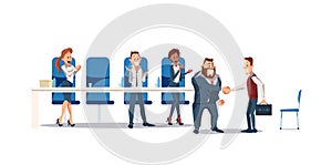 Job Interview and Recruiting. Vector Illustration.