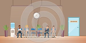 Job Interview and Recruiting. Vector Illustration.