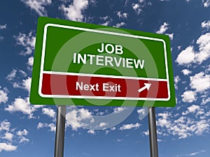 Job interview traffic sign