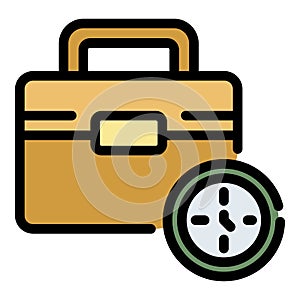 Job leather case icon color outline vector