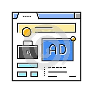 job listing ad interview job color icon vector illustration
