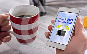 Job loss insurance concept on a smartphone