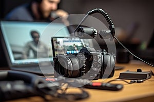 man computer adult technology programmer cyberspace office hacking hacker programming person. Generative AI.