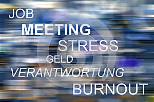 Job, Meeting, Stress, Geld, Verantwortung, Burnout