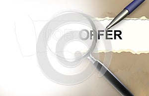Job offer concept