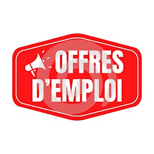 Job offers symbol icon called offres d\'emploi in French language