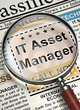 Job Opening IT Asset Manager. 3D. photo