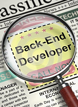 Job Opening Back-End Developer. 3D.