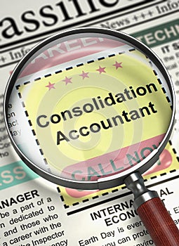 Job Opening Consolidation Accountant. 3D.