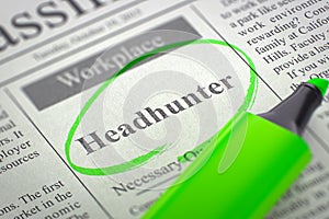 Job Opening Headhunter. 3D.