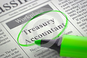 Job Opening Treasury Accountant. 3D.