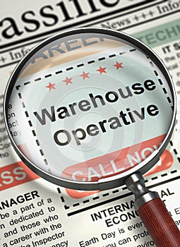 Job Opening Warehouse Operative. 3D.