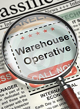 Job Opening Warehouse Operative. 3D. photo