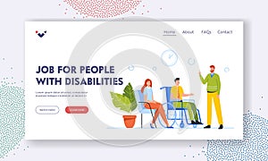 Job for People with Disabilities Landing Page Template. Conference Room Meeting, Education, Presentation