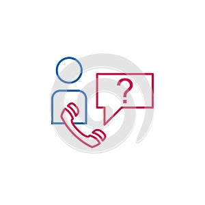 Job resume, customer servise 2 colored line icon. Simple colored element icon. Job resume, customer servise outline symbol design