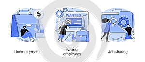 Job search abstract concept vector illustrations.