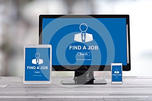 Job search concept on different devices