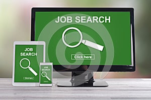 Job search concept on different devices