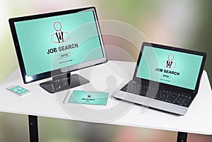 Job search concept on different devices