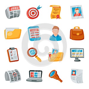 Job search icons vector set.