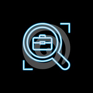 job search line icon in neon style. One of HR collection icon can be used for UI, UX