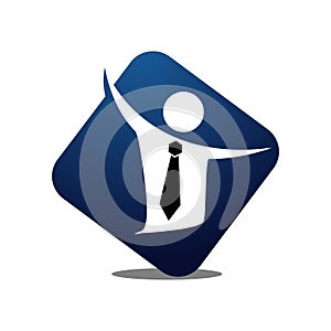 job search logo a businessman with tie an alert for jobseekers company