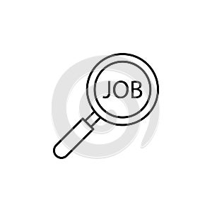 job, search, loupe icon. Element of Human resources for mobile concept and web apps illustration. Thin line icon for website