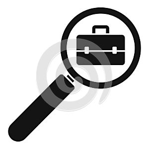 Job search magnifier icon, simple style