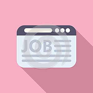 Job search online icon flat vector. Find newbie folder