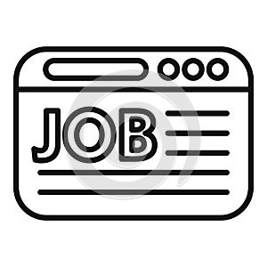 Job search online icon outline vector. Find newbie folder