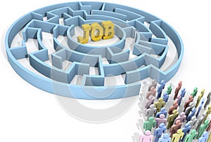 Job search people seek solution maze photo