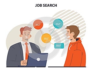 Job search. Recruitment and personnel management concept.