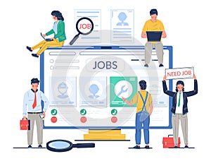 Job search vector concept flat style design illustration